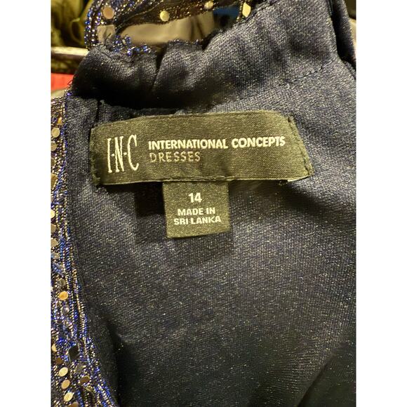 INC Sparkle Halter Maxi Dress – Blue – Size 14 Approx – New w/ Tags - Picture 9 of 10